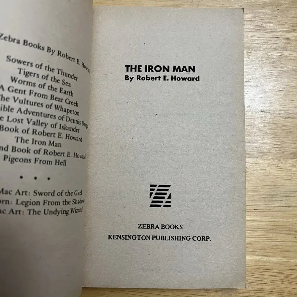 The Iron Man By Robert E Howard Vintage 1976 Zebra Paperback Book Fiction